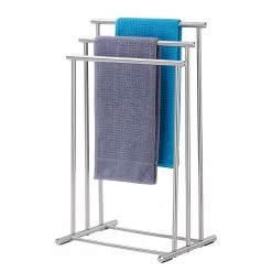 WENKO Porte-serviettes sur pied Lioni - Acier inoxydable - Acier inoxydable satiné