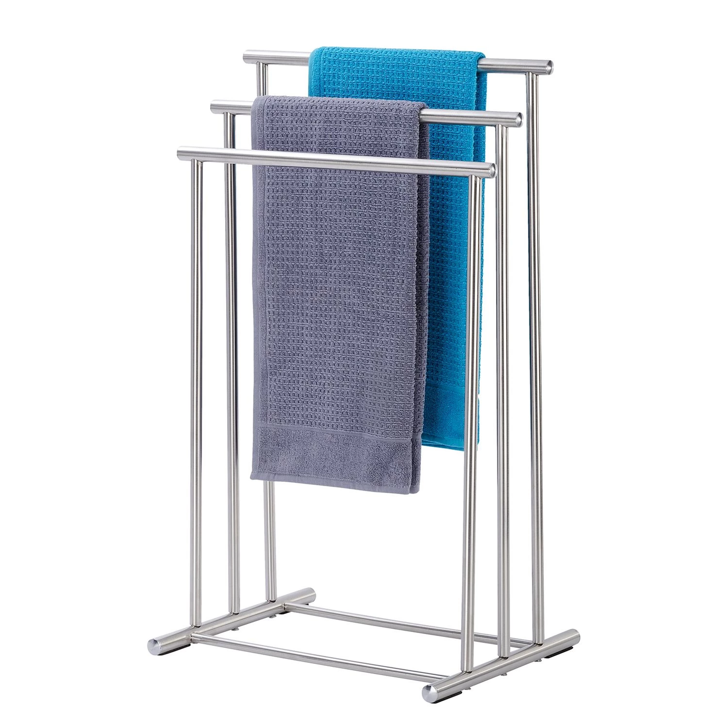 WENKO Porte-serviettes sur pied Lioni - Acier inoxydable - Acier inoxydable satiné 1 WENKO Porte-serviettes sur pied Lioni - Acier inoxydable - Acier inoxydable satiné