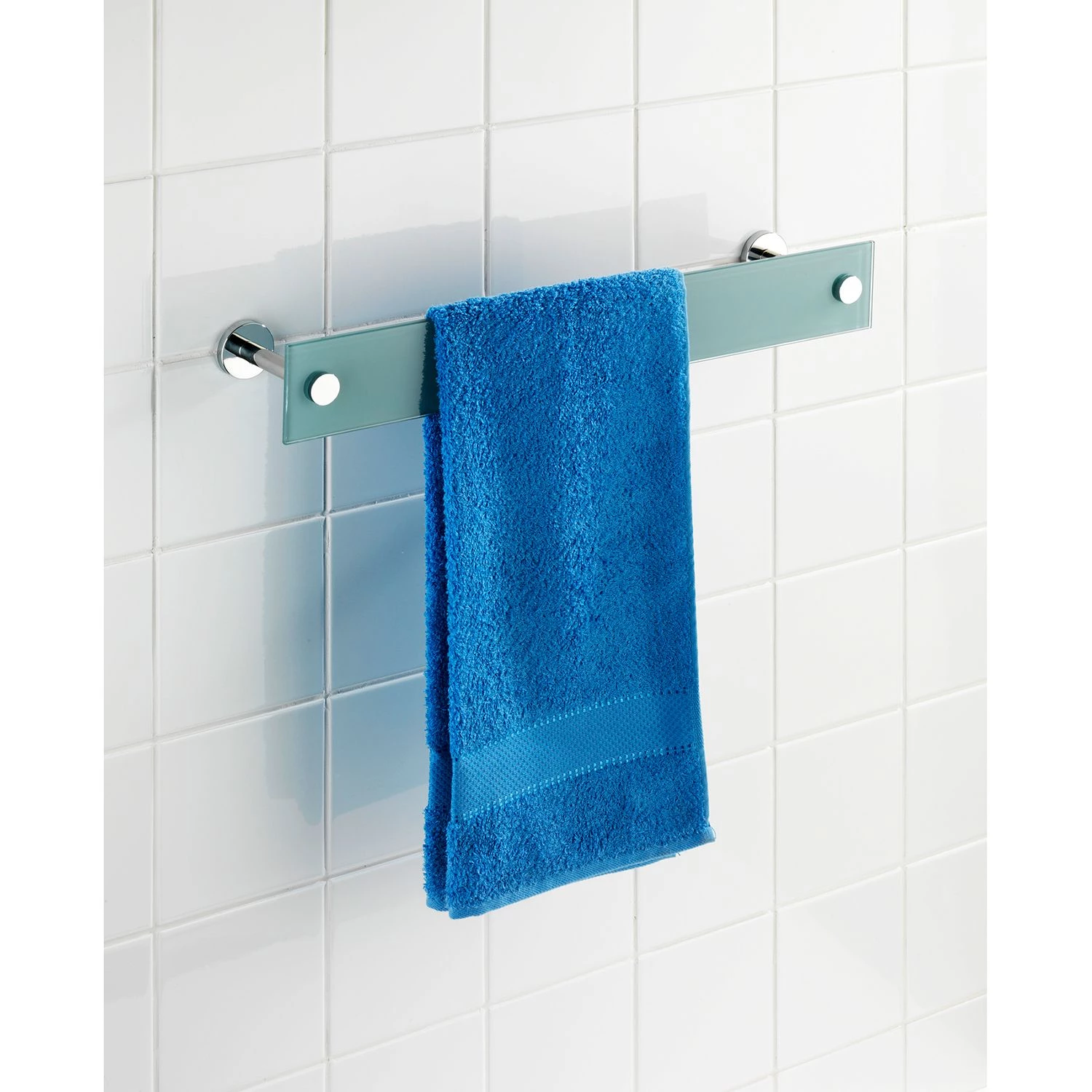 WENKO Porte serviette Power-Loc Era - Acier / Verre - Chrome / Gris 4 WENKO Porte serviette Power-Loc Era - Acier / Verre - Chrome / Gris – Image 4