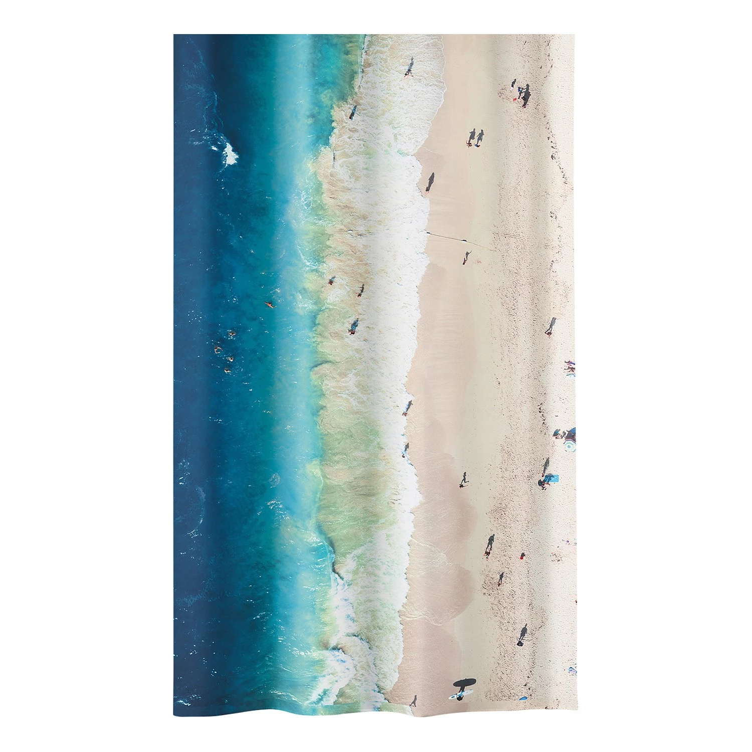 Kleine Wolke Rideau de douche Waikiki - Polyester / Miroir en verre - Bleu / Beige 1 Kleine Wolke Rideau de douche Waikiki - Polyester / Miroir en verre - Bleu / Beige