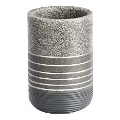 Zeller Verre à dents Shine - Polyrésine - Gris