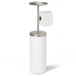 Umbra Brosse WC Partaloo - Acier / Polypropylène - Blanc / Argenté -Accessoires de salle de bain Soldes 1000219225 200728 09535000077 DETAILS P000000001000219225