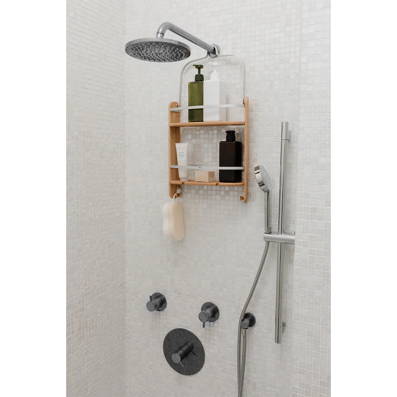 Umbra Porte savon de douche Barrel - Aluminium / Bambou- Beige 3 Umbra Porte savon de douche Barrel - Aluminium / Bambou- Beige – Image 3