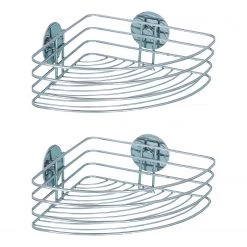 WENKO Étagères d’angle Vaillac (lot de 2) - Acier - Argenté