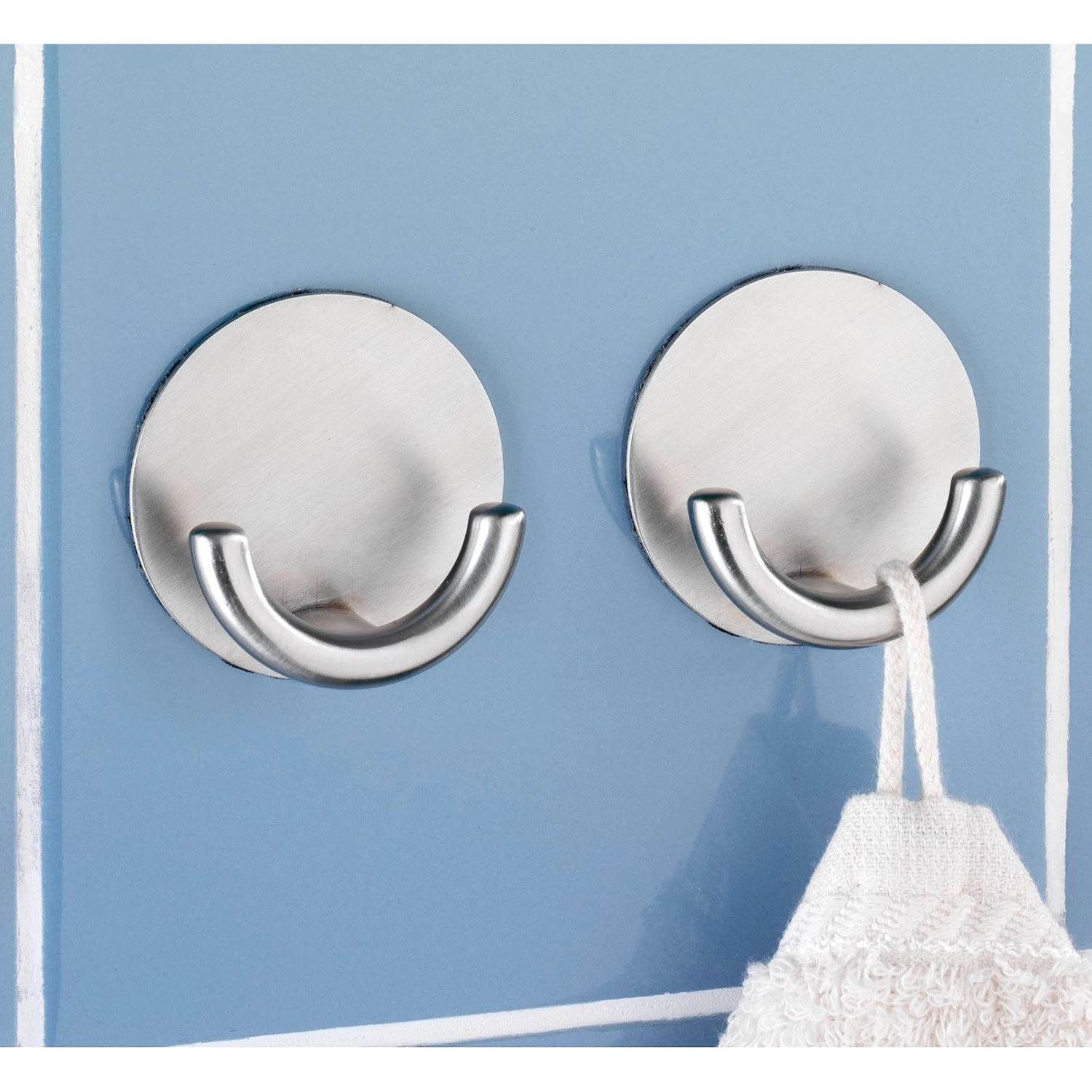 WENKO Patères Rondo (lot de 4) - Acier inoxydable - Argenté 3 WENKO Patères Rondo (lot de 4) - Acier inoxydable - Argenté – Image 3