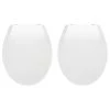 WENKO Sièges WC Kos (lot de 2) - Thermoplastique / Matière plastique - Blanc - Fermeture amortie