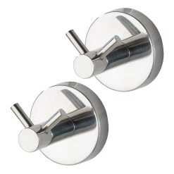WENKO Patère Duo Bosio - acier inoxydable - Argenté - Lot de 2