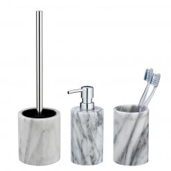 WENKO Set salle de bain Onyx (3 élém.) - Marbre - Multicolore