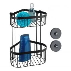 WENKO Porte-savon d’angle double Classic Plus - Acier / Matière plastique - Noir -Accessoires de salle de bain Soldes 1000237981 210104 10030700358 DETAILS P000000001000237981