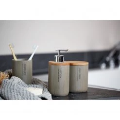 WENKO Set salle de bain Palo (3 élém.) - Polyrésine / Bambou - Beige -Accessoires de salle de bain Soldes 1000238013 210104 10031900511 MOOD DETAILS P000000001000238013 mood