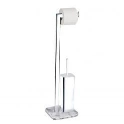 WENKO Brosse WC & dérouleur de papier Onyx - Marbre / Acier - Multicolore -Accessoires de salle de bain Soldes 1000238023 210104 10032100546 DETAILS P000000001000238023
