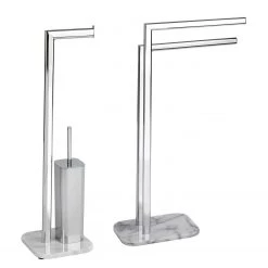 WENKO Brosse WC & dérouleur de papier Onyx - Marbre / Acier - Multicolore
