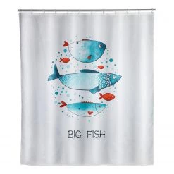 WENKO Rideau de douche Big Fish - Polyester - Multicolore