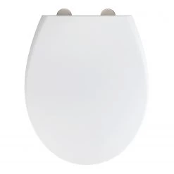 WENKO Siège WC Ikaria - Duroplast / Acier inoxydable - Blanc