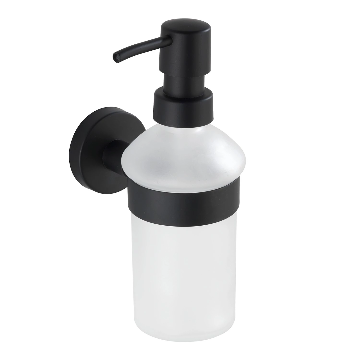 WENKO Distributeur de savon Bosio - Verre dépoli / Acier inoxydable - Capacité : 200 ml - Noir 1 WENKO Distributeur de savon Bosio - Verre dépoli / Acier inoxydable - Capacité : 200 ml - Noir