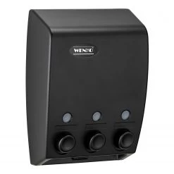 WENKO Distributeur de savon Varese (triple) - Matière plastique - Noir -Accessoires de salle de bain Soldes 1000243017 210129 09321100217 DETAILS P000000001000243017