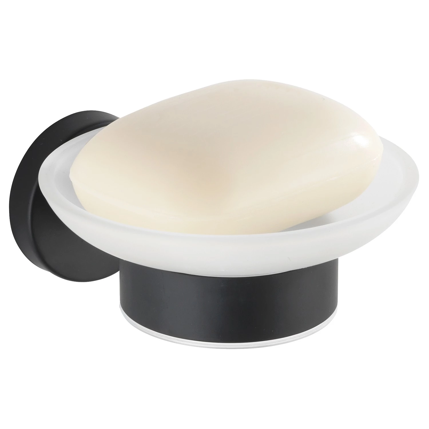 WENKO Porte-savon Bosio - Verre dépoli / Acier inoxydable - Noir 1 WENKO Porte-savon Bosio - Verre dépoli / Acier inoxydable - Noir