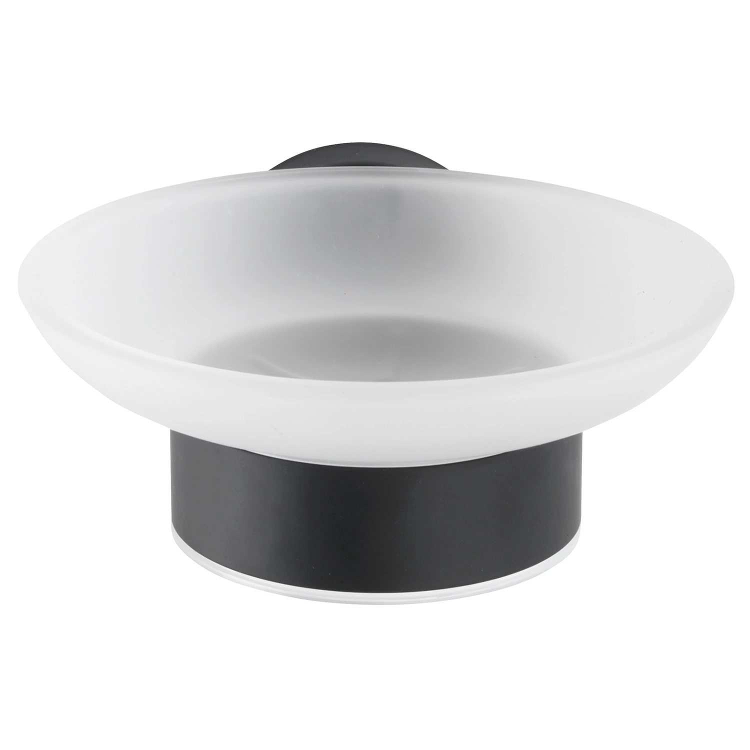 WENKO Porte-savon Bosio - Verre dépoli / Acier inoxydable - Noir 2 WENKO Porte-savon Bosio - Verre dépoli / Acier inoxydable - Noir – Image 2