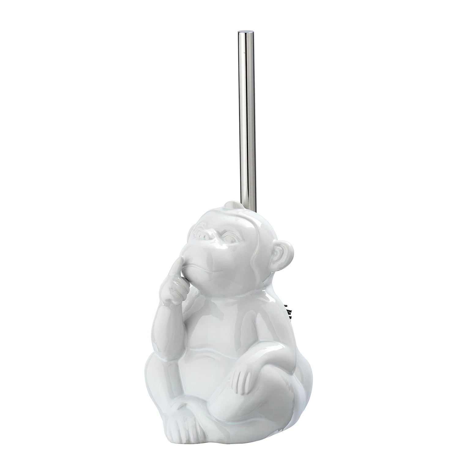 WENKO Brosse WC Monkey Quiet - Céramique - Blanc 1 WENKO Brosse WC Monkey Quiet - Céramique - Blanc