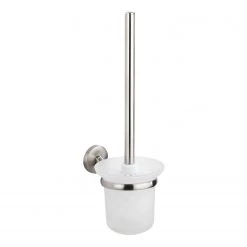 WENKO Brosse WC Cuba - Zinc moulé sous pression - Argenté