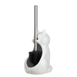 WENKO Brosse WC Cat - Céramique - Blanc -Accessoires de salle de bain Soldes 1000243044 210129 09322700295 DETAILS P000000001000243044