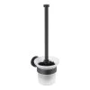 Brosse WC Bosio I - Verre dépoli / Acier inoxydable - Noir