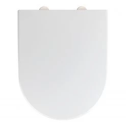 WENKO Siège de WC Exclusive Nr. 4 - Duroplast / Acier inoxydable - Blanc / Argent