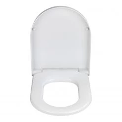 WENKO Siège de WC Exclusive Nr. 4 - Duroplast / Acier inoxydable - Blanc / Argent -Accessoires de salle de bain Soldes 1000243076 210909 10150000014 DETAILS P000000001000243076