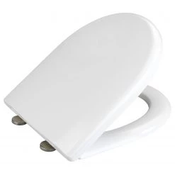 WENKO Siège de WC Exclusive Nr. 2 - Duroplast / Acier inoxydable - Blanc / Argent -Accessoires de salle de bain Soldes 1000243081 210909 10150000022 DETAILS P000000001000243081