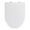 WENKO Siège de WC Exclusive Nr. 9 - Duroplast / Acier inoxydable - Blanc / Argent