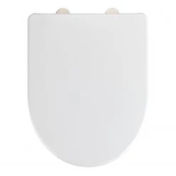 WENKO Siège de WC Exclusive Nr. 9 - Duroplast / Acier inoxydable - Blanc / Argent