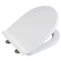 WENKO Siège de WC Exclusive Nr. 6 - Duroplast / Acier inoxydable - Blanc / Argent -Accessoires de salle de bain Soldes 1000243087 210908 16504000009 DETAILS P000000001000243087