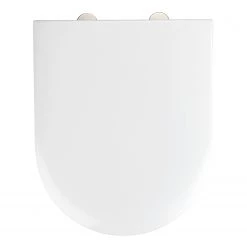 WENKO Siège de WC Exclusive Nr. 1 - Duroplast / Acier inoxydable - Blanc / Argent