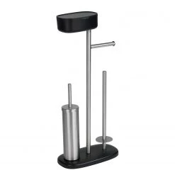 WENKO Brosse WC Rivazza - Acier inoxydable - Noir