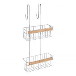 WENKO Étagère de salle de bains Zerbo - Acier inoxydable - Argenté -Accessoires de salle de bain Soldes 1000243110 210129 09354200005 DETAILS P000000001000243110