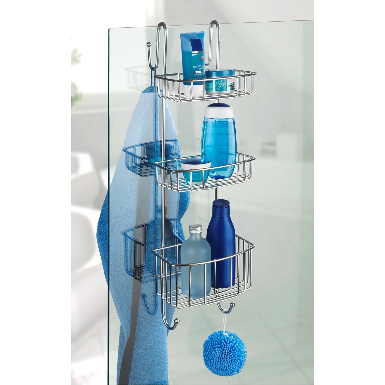 WENKO Porte savon de douche Olesi - Acier inoxydable - Argenté 2 WENKO Porte savon de douche Olesi - Acier inoxydable - Argenté – Image 2