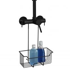 WENKO Mitigeur/ porte-savon de douche Milo - Acier / Matière plastique - Noir -Accessoires de salle de bain Soldes 1000243121 210129 09325700510 DETAILS P000000001000243121