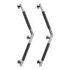 WENKO Barres d’appui Secura I (lot de 2) - Silicone / Acier inoxydable - Anthracite / Chrome