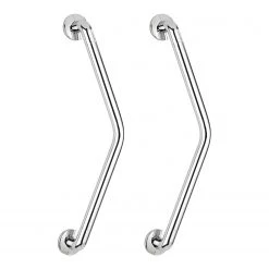 WENKO Barres d’appui Secura III (lot de 2) - Aluminium / Matière plastique - Chrome