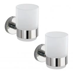 WENKO Portes brosses à dents Duo Bosio (2 él.) - Acier / Verre - Argenté