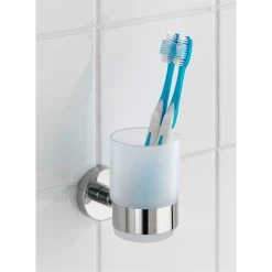 WENKO Portes brosses à dents Duo Bosio (2 él.) - Acier / Verre - Argenté -Accessoires de salle de bain Soldes 1000243157 210129 09331000585 DETAILS P000000001000243157