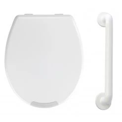 WENKO Siège WC Secura - Aluminium / Duroplasz - Blanc