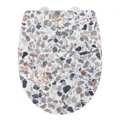 WENKO Siège WC Terrazo - Duroplast / Acier inoxydable - Multicolore