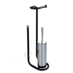 WENKO Brosse WC Universalo - Acier - Noir