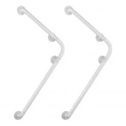 WENKO Barres d’appui Secura V (lot de 2) - Aluminium / Matière plastique - Blanc