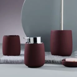 Kleine Wolke Distributeur de savon Eclipse - Grès caoutchouc - Rouge foncé -Accessoires de salle de bain Soldes 1000244729 210205 17182800124 DETAILS P000000001000244729