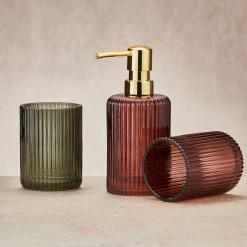 Kleine Wolke Porte brosse à dents Antoinette - Verre - Vert olive -Accessoires de salle de bain Soldes 1000244736 210205 17183800140 DETAILS P000000001000244736