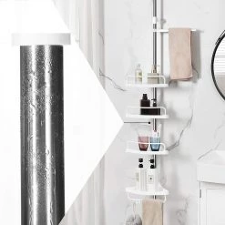 Songmics Porte savon d’angle Fournels II - Acier / ABS - Blanc / Argenté -Accessoires de salle de bain Soldes 1000254604 210326 08450800533 MOOD DETAILS P000000001000254604 mood