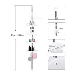 Songmics Porte savon d’angle Fournels II - Acier / ABS - Blanc / Argenté -Accessoires de salle de bain Soldes 1000254604 210326 08450800536 DETAILS P000000001000254604