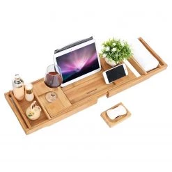 Songmics Porte savon de baignoire Hugier - Bambou - Beige -Accessoires de salle de bain Soldes 1000254992 210326 08451600604 DETAILS P000000001000254992